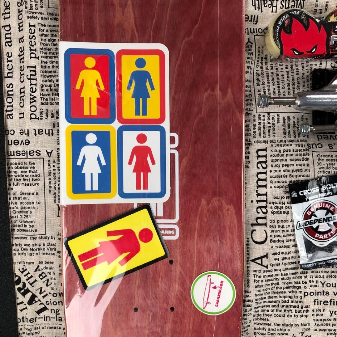 【Girl】 スケボー スケボーセット デッキデッキ セット 8.0