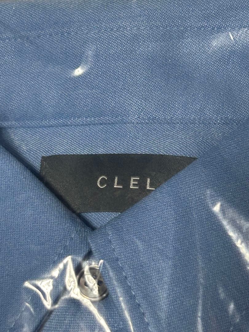 即完 CLEL ブルー S バルーン袖ルーズレギュラーカラーシャツ クレイル