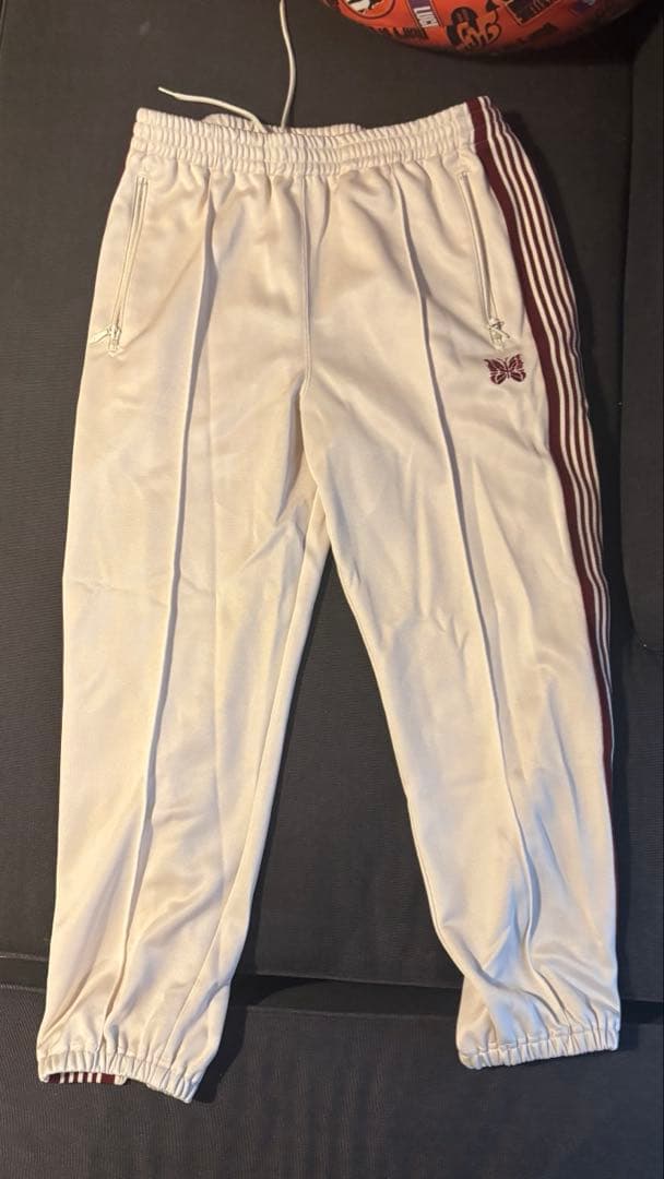 ホワイト ストライプ トレーニングパンツ　ニードルズ　needles