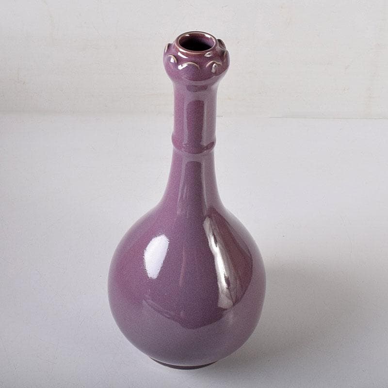 中国　宋代　鈞窯　丁香紫釉　蒜口瓶　M 7640C