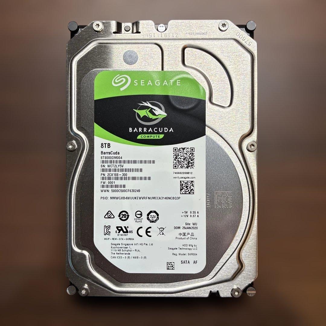 8TB SEAGATE BARRACUDA 内蔵型HDD （285時間）