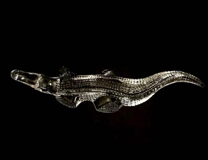 BACCARATバカラ/美品　純正箱付 45cm 「緑の涙」クロコダイル　ワニ