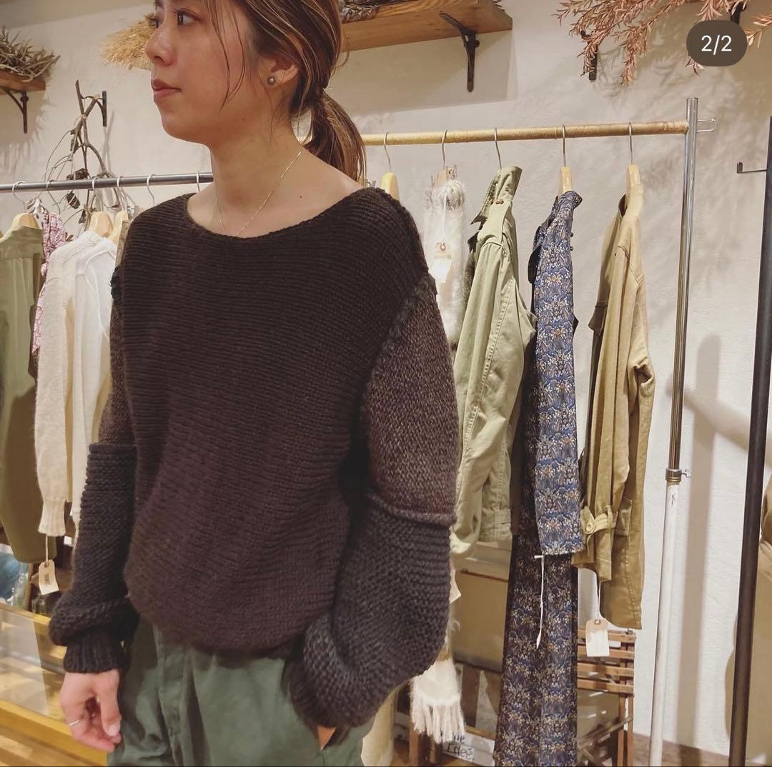 nowos 黒切替ニット