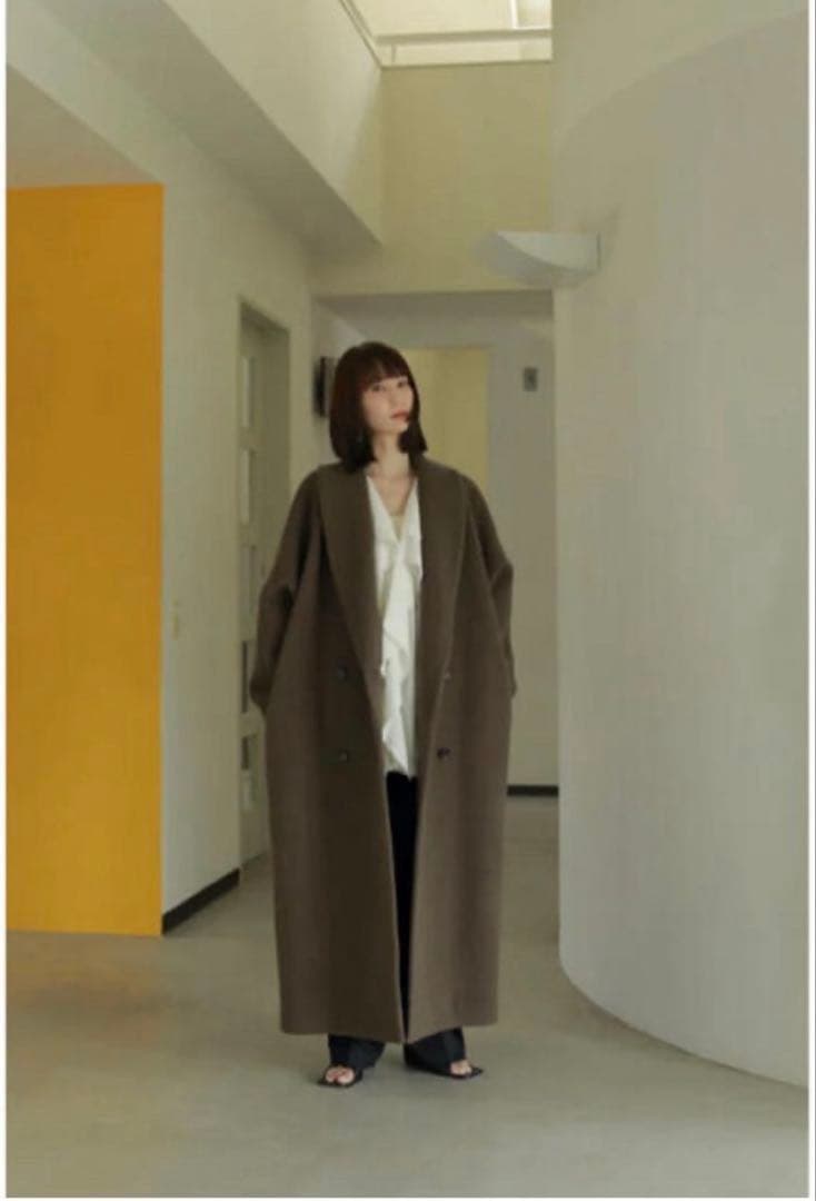 ジャケット・アウター louren big shawl collar double coat