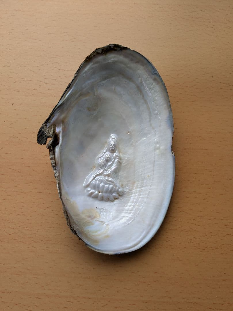 仏像真珠／淡水パール母貝 no.112