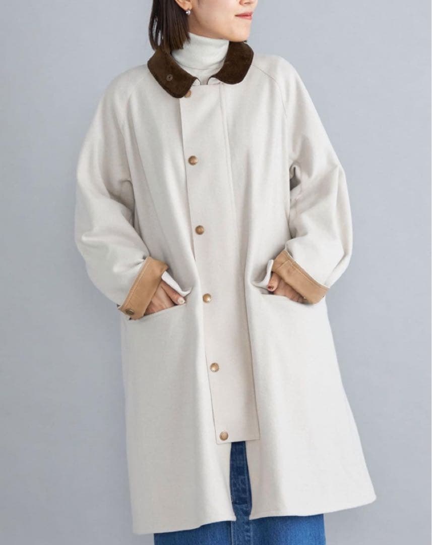 barbour SHIPS for women ロングコート ベージュ