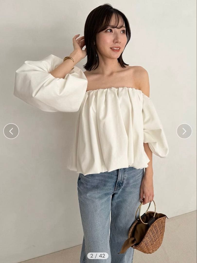 anuans ボリュームバルーントップス IVORY