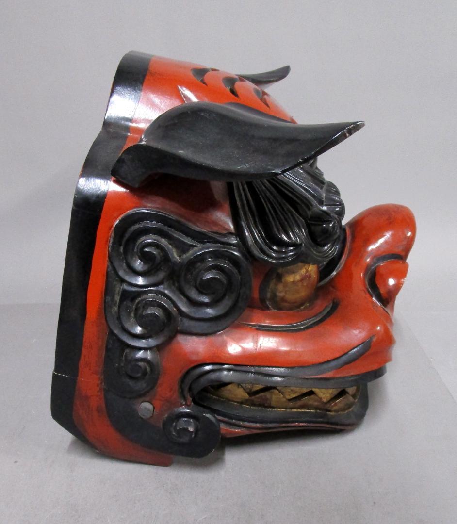 郷土工芸品［夫婦獅子頭］座布団付き