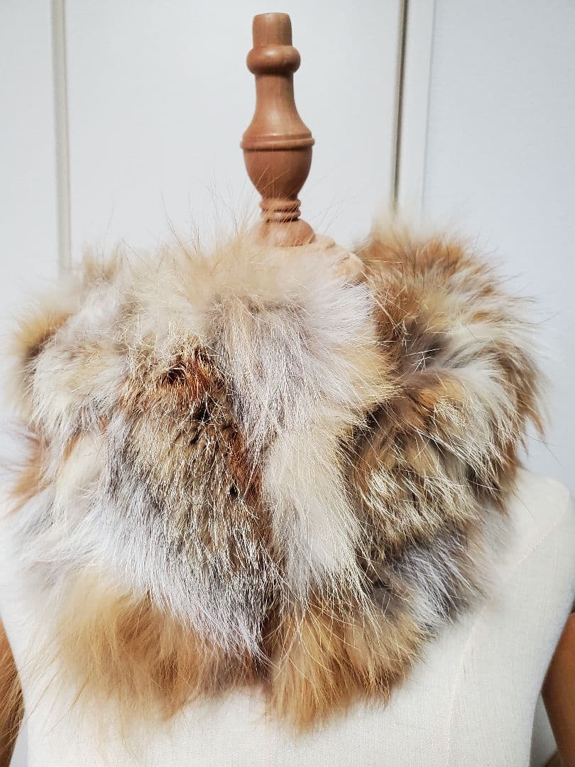 FOXファー スヌード　ブラウンクリーム系 . RACHEL Ge paris