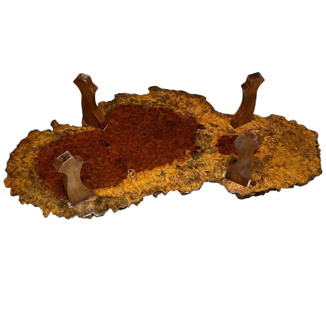 天然木　花梨　一枚板　輪切　瘤　瘤杢　玉杢 総無垢　花台　座卓　ローテーブル