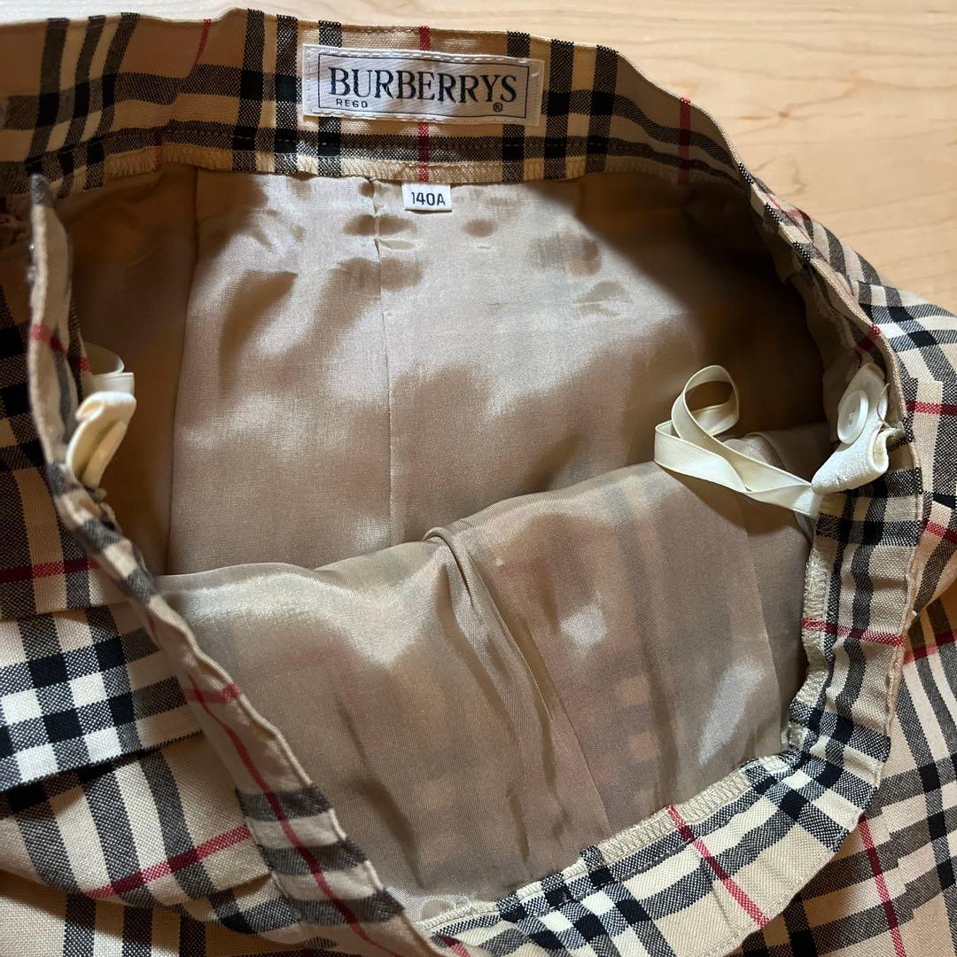 【美品】BURBERRYS ウール100% ノバチェック柄スカート 140cm