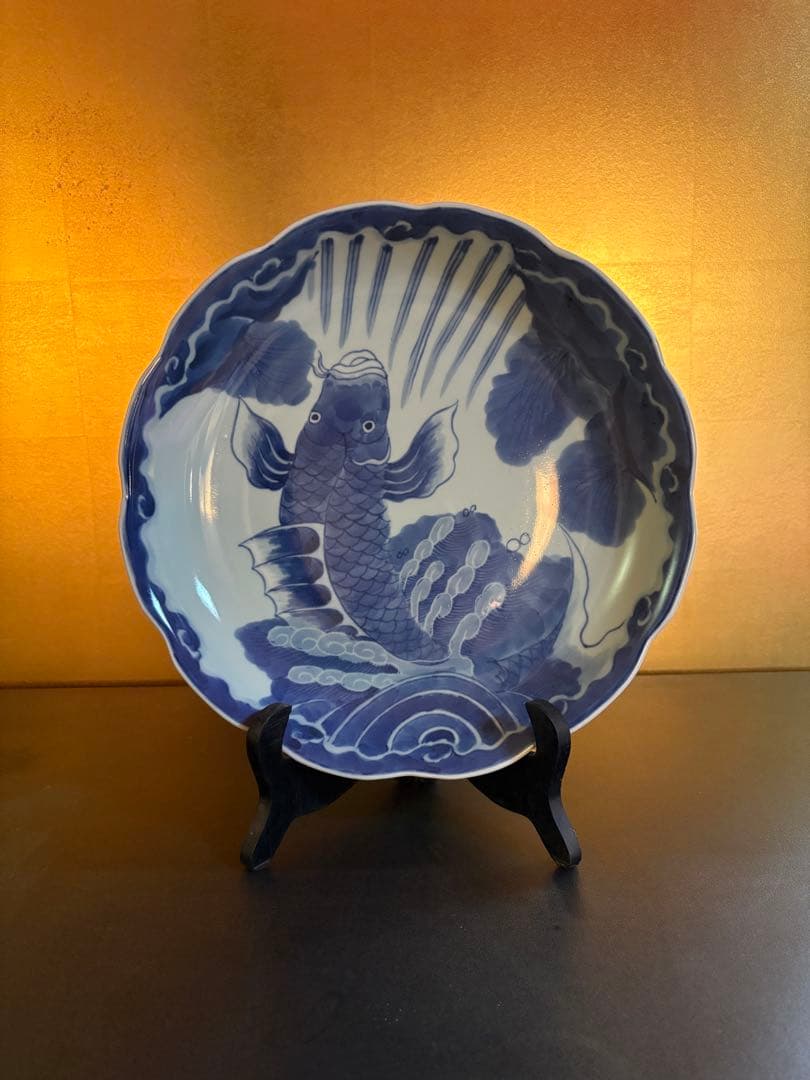 鯉の滝登り　皿　飾り皿