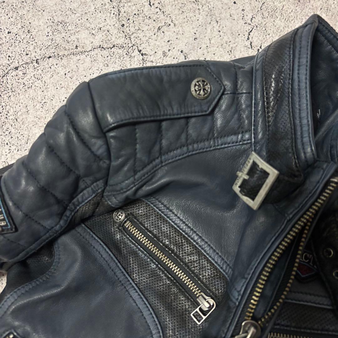 アフリクション　レザージャケット　パシフィックブルー　レースアップ　限定品