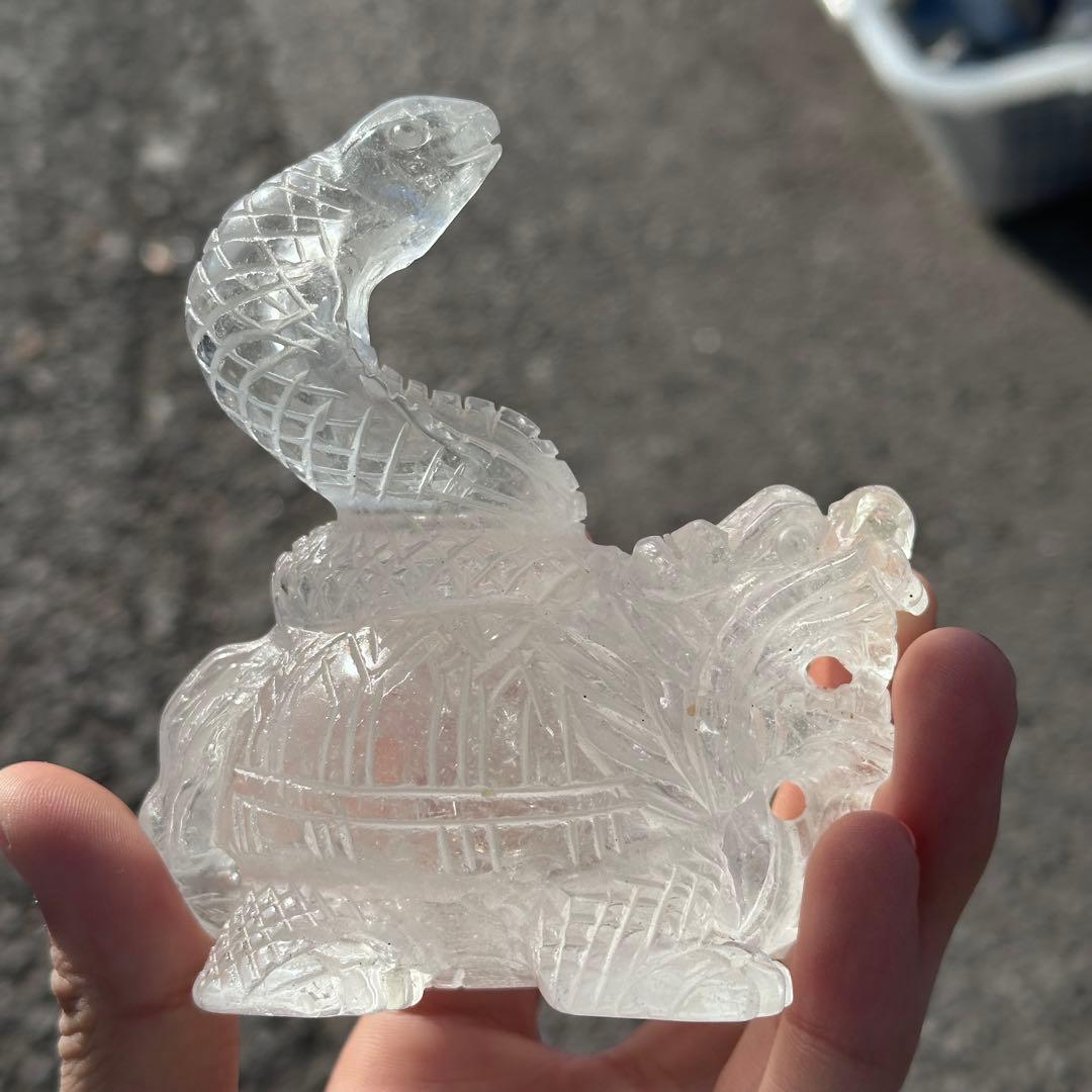 天然石 水晶の玄武様　置物　ご購入前に在庫確認必要G.158