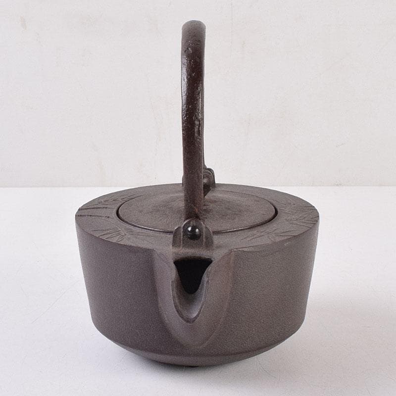 茶道具　人間国宝　釜師　高橋敬典作　竹文　銚子　陶器蓋付　共布共箱　MR9017