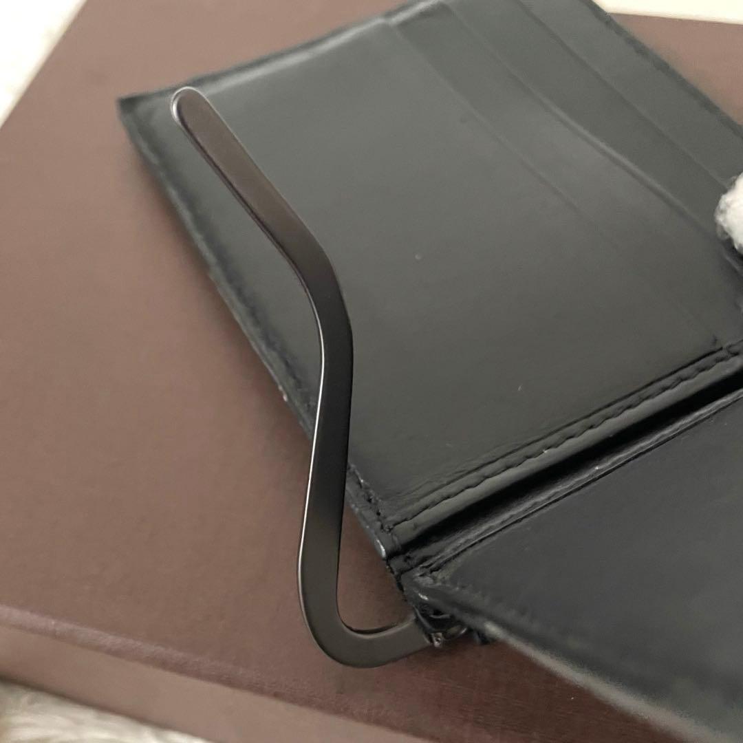 美品⭐️ボッテガヴェネタ イントレチャート マネークリップ 折り財布 レザー 黒