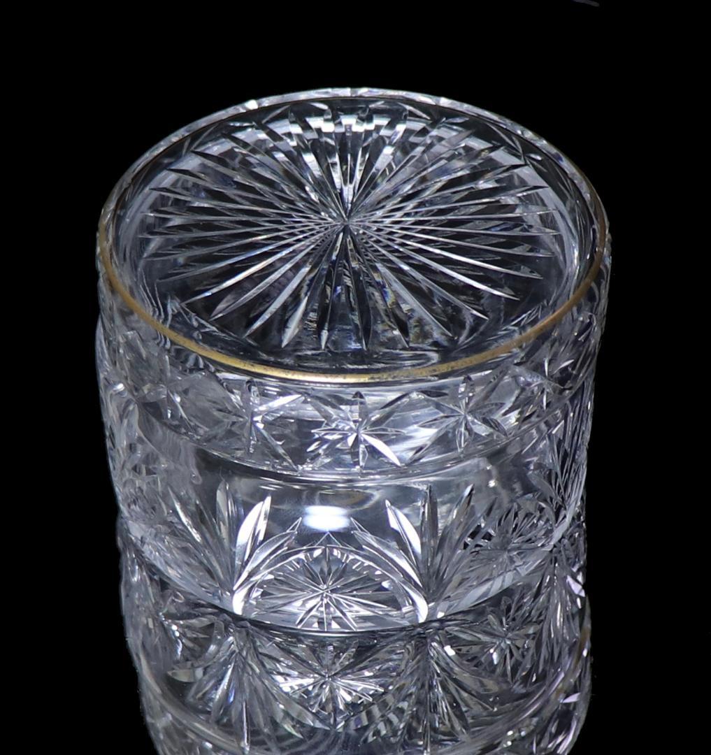 オールド・バカラ 1900年 上級作品 蓋物 切子硝子 アンティーク 小物入れ