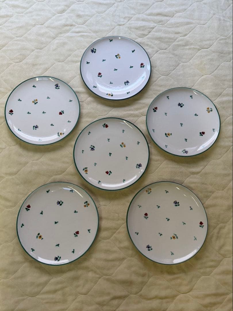 Gmunden Keramik 花柄ディナー皿 6枚セットグムンドナーケラミック