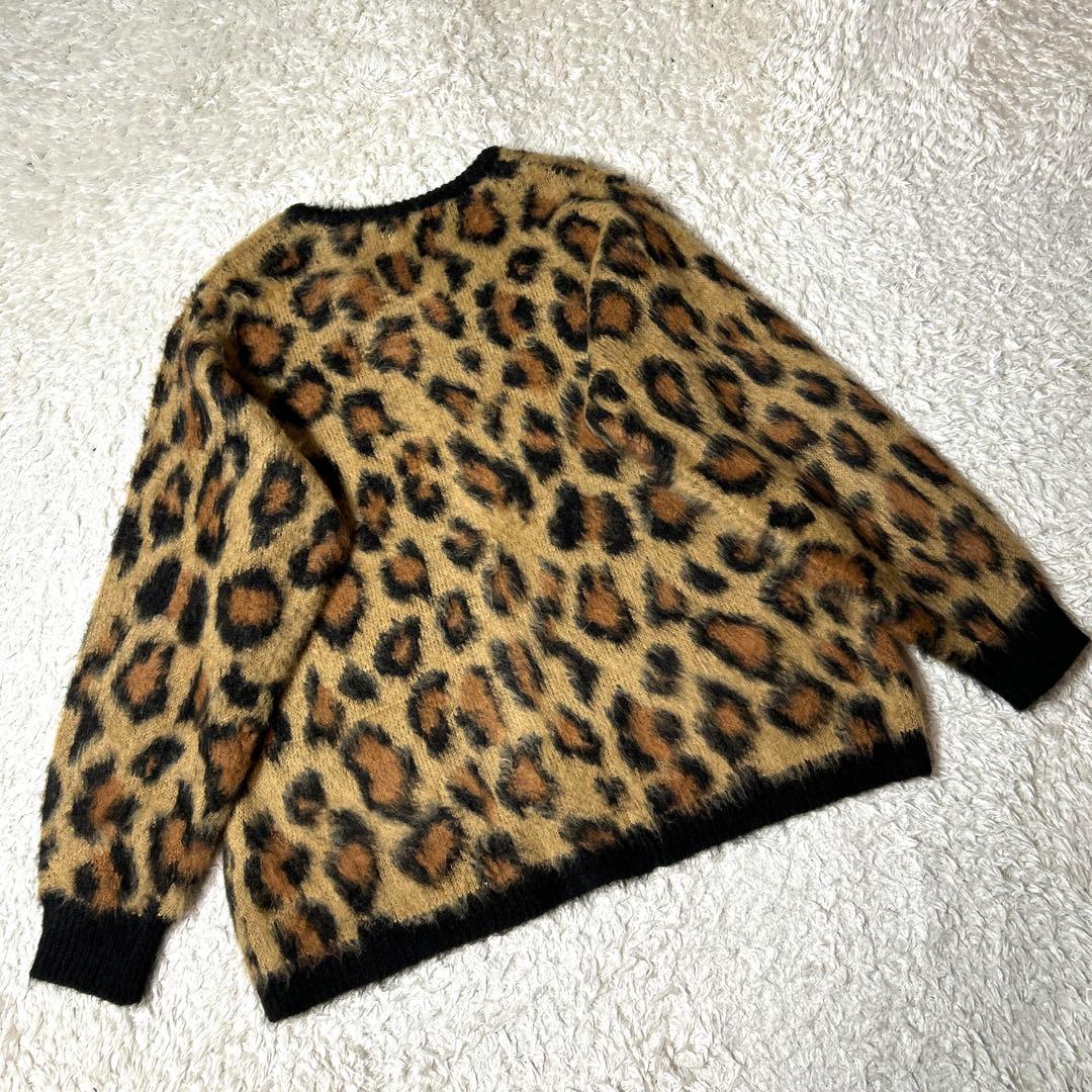 【極美品】UNIVERD72 ニットカーディガン ヒョウ柄 モヘアタッチXL