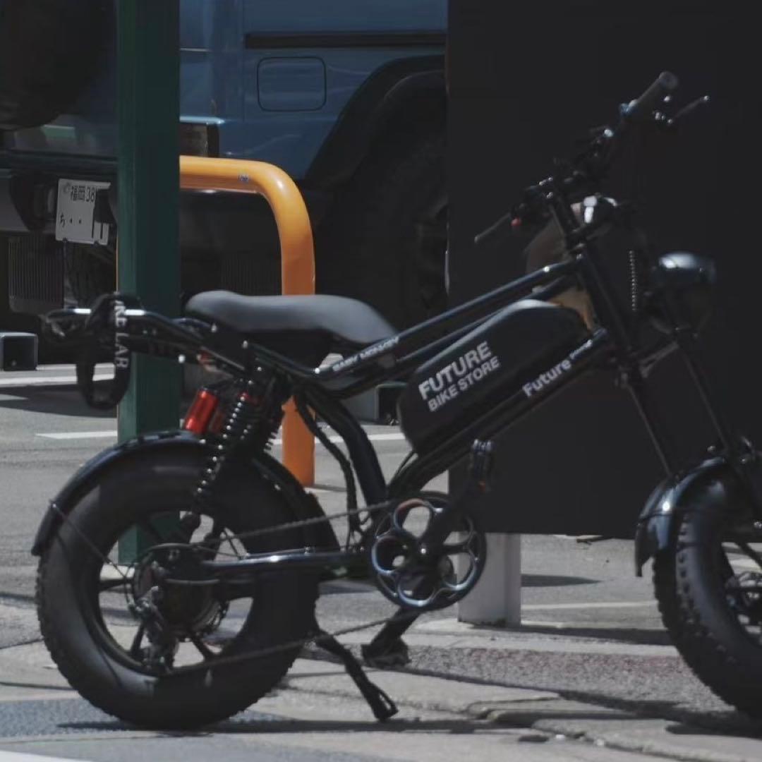 【新品】16インチ電動アシスト自転車 ファットバイク型 ミニベロ ブラック 黒