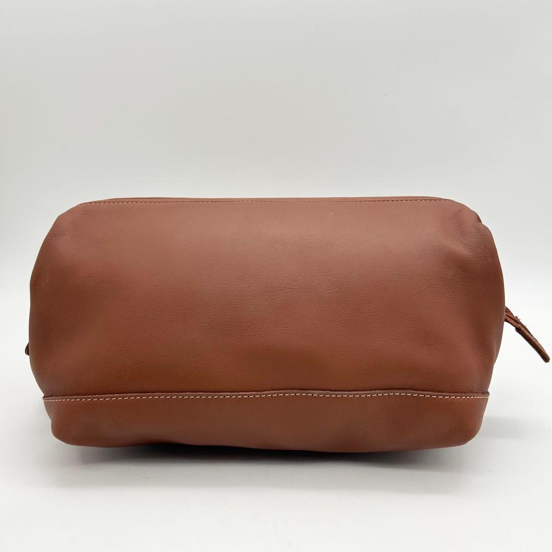 美品　オールドコーチ　クラッチバッグ　ポーチ　オールレザー　ブラウン