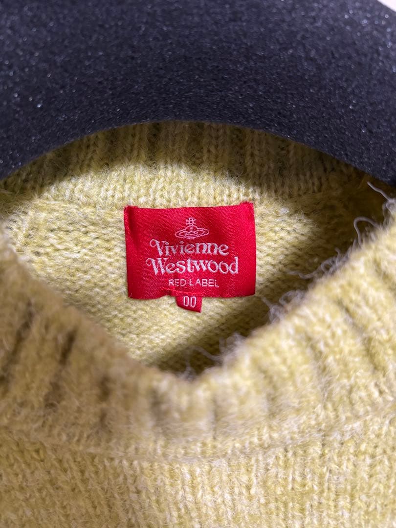 ヴィヴィアンウエストウッド　オーブロゴ刺繍　フラッフィーニットクルーネックトップ