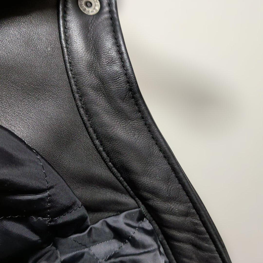 メンズビギ　コレクティブ　シングルライダース　羊革　レザージャケット　黒　S