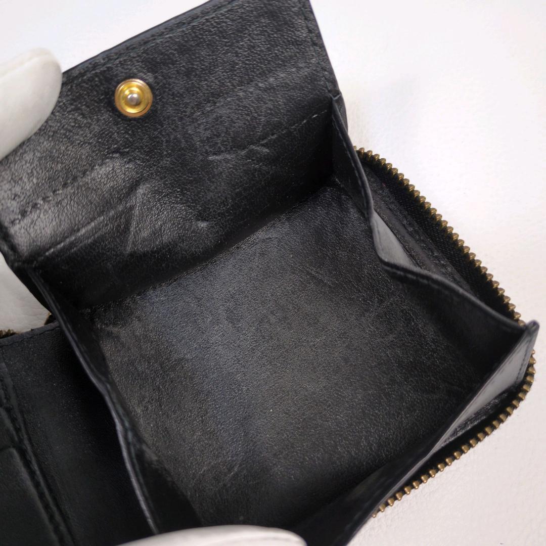 コムデギャルソン ラウンドジップ ファスナー 二つ折り財布 ブラック