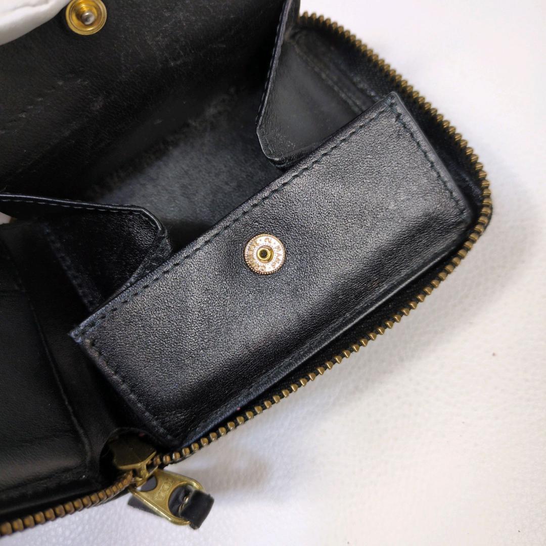 コムデギャルソン ラウンドジップ ファスナー 二つ折り財布 ブラック