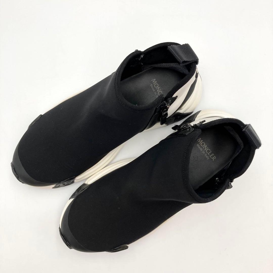 らきぱぴ✨MONCLER COMPASSOR ZIP スニーカー 黒 38