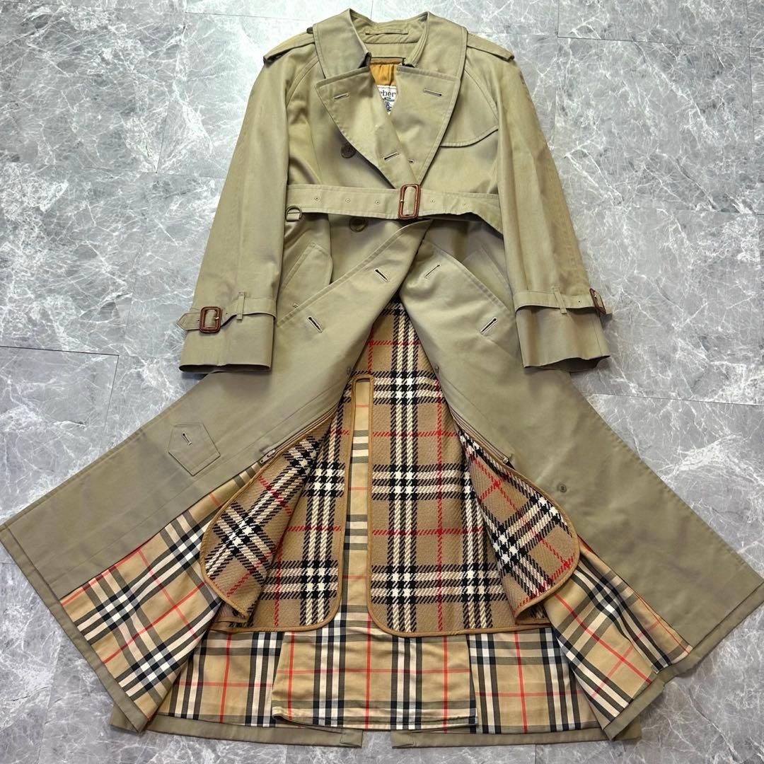 バーバリー♡トレンチコート　ベルトライナー　ノバチェック カーキ　7AB