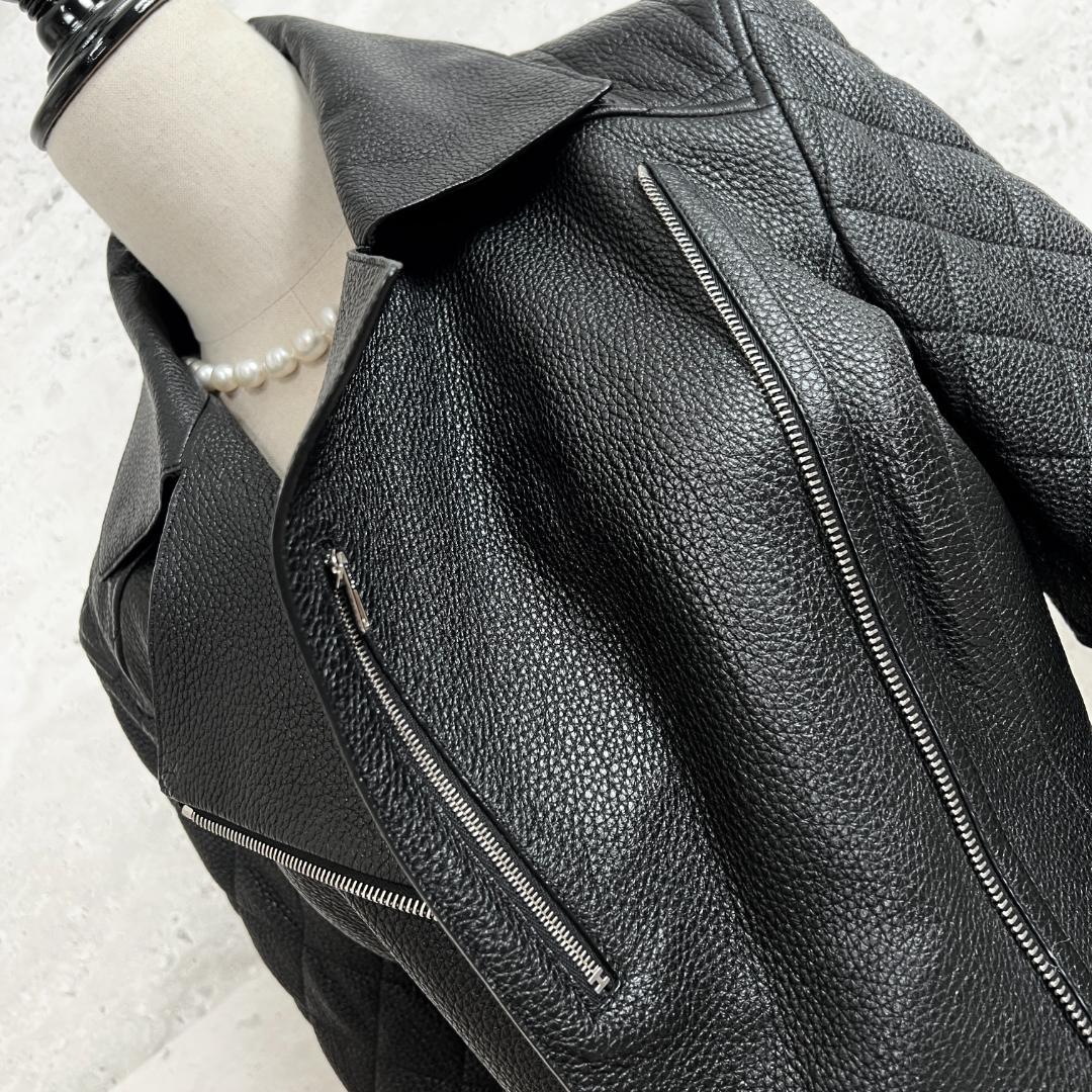 未使用タグ付★HERMES★ディアスキン★レザー★ジャケット★ライダース