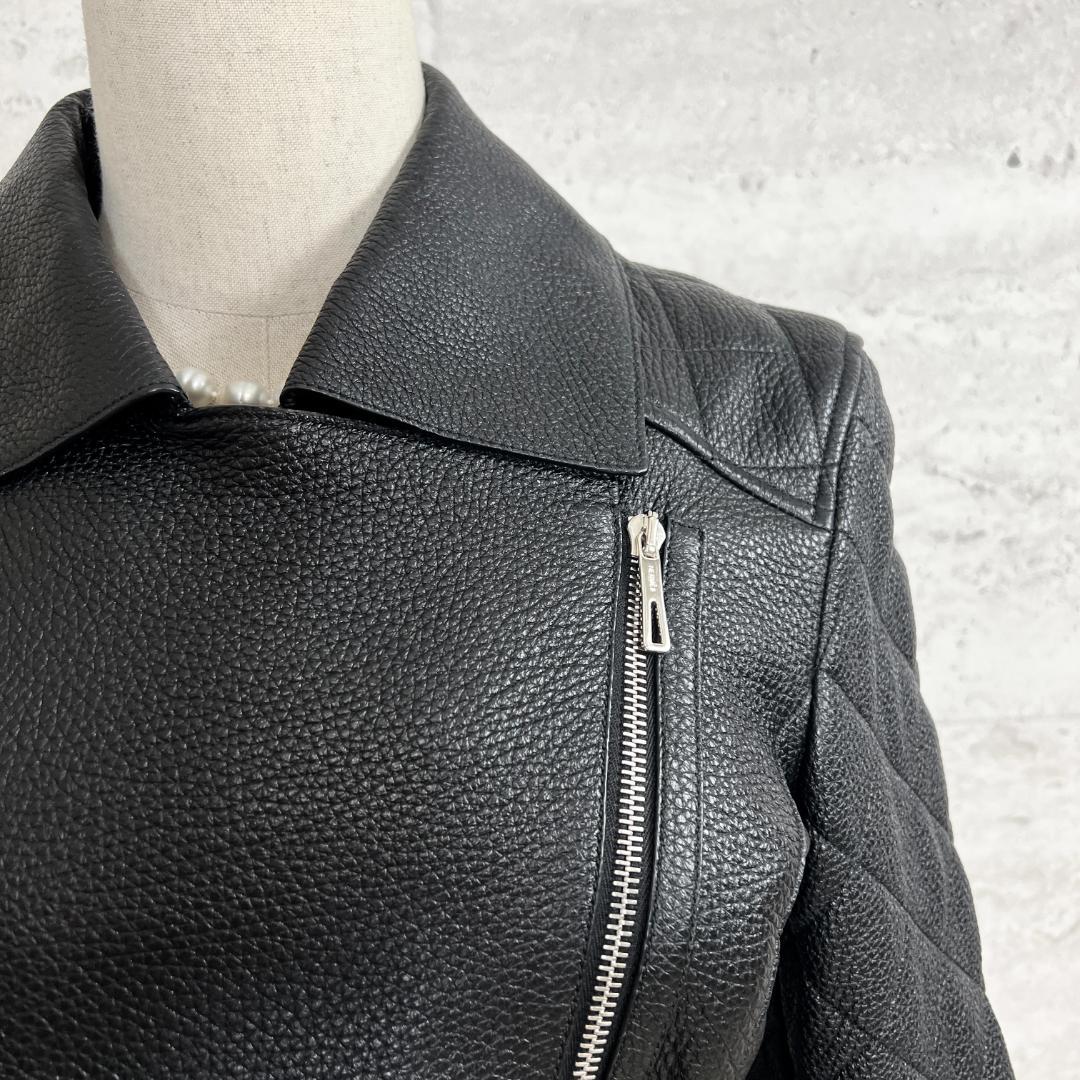 未使用タグ付★HERMES★ディアスキン★レザー★ジャケット★ライダース