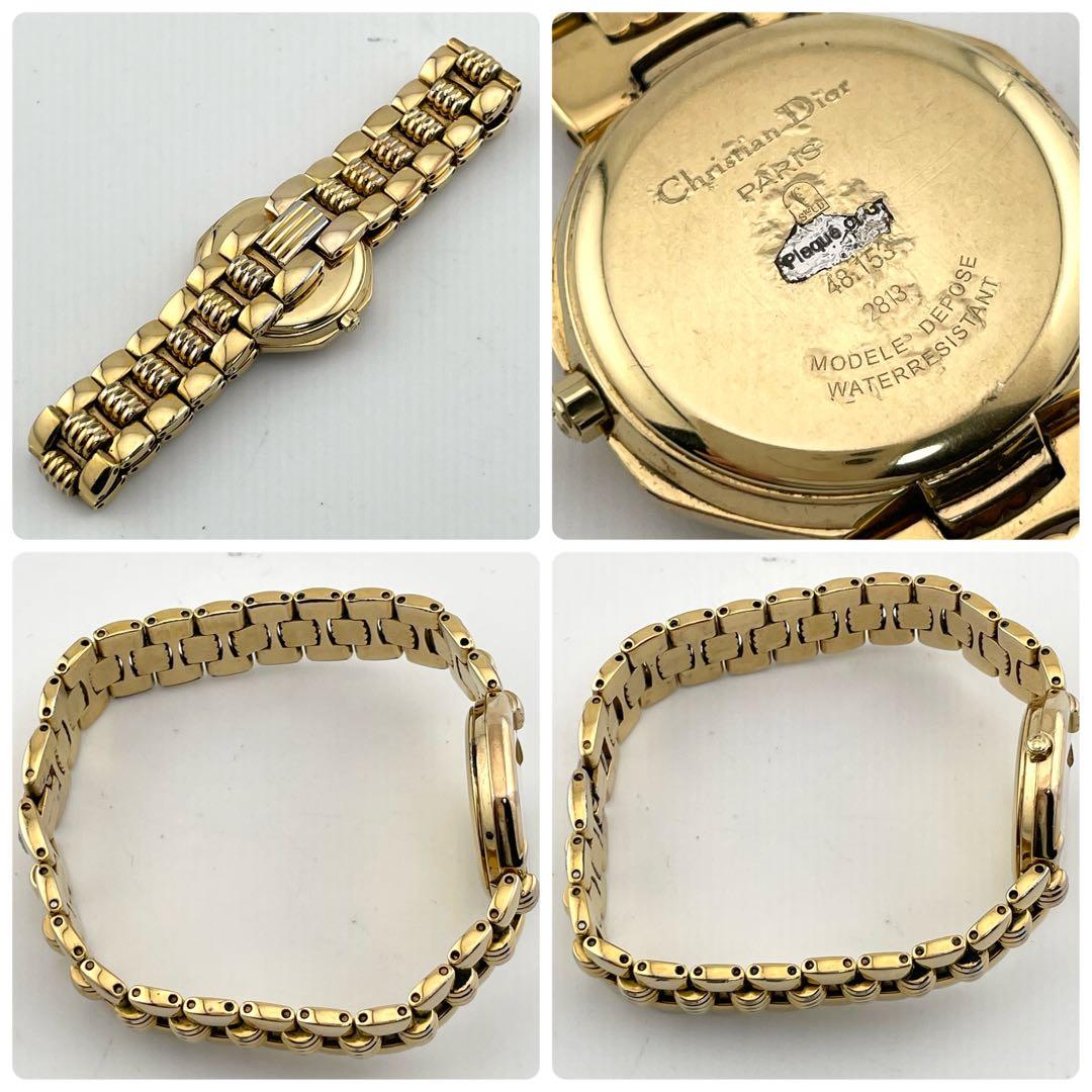 クリスチャンディオール　オクタゴン　11P ダイヤ　ゴールドウォッチ　腕時計