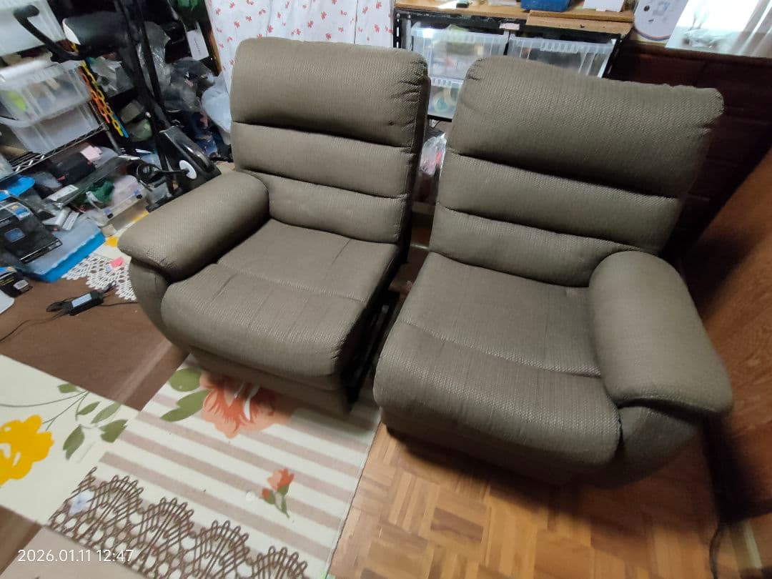 電動リクライニングソファ 2人掛け ブラウンNITORI　ソファー　直接取引希望