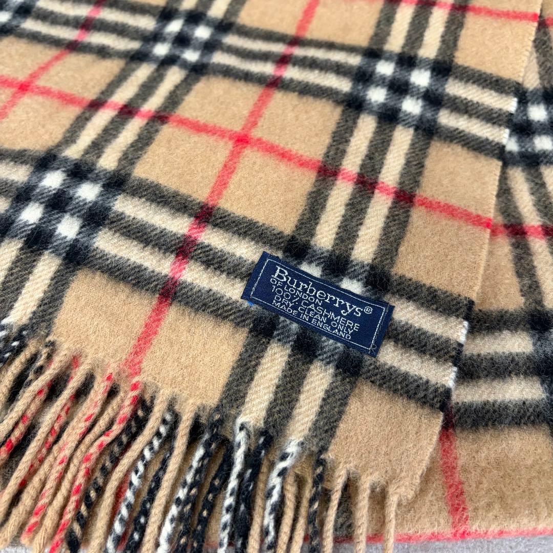 美品 Burberry バーバリー マフラー カシミヤ イギリス製 ノバチェック