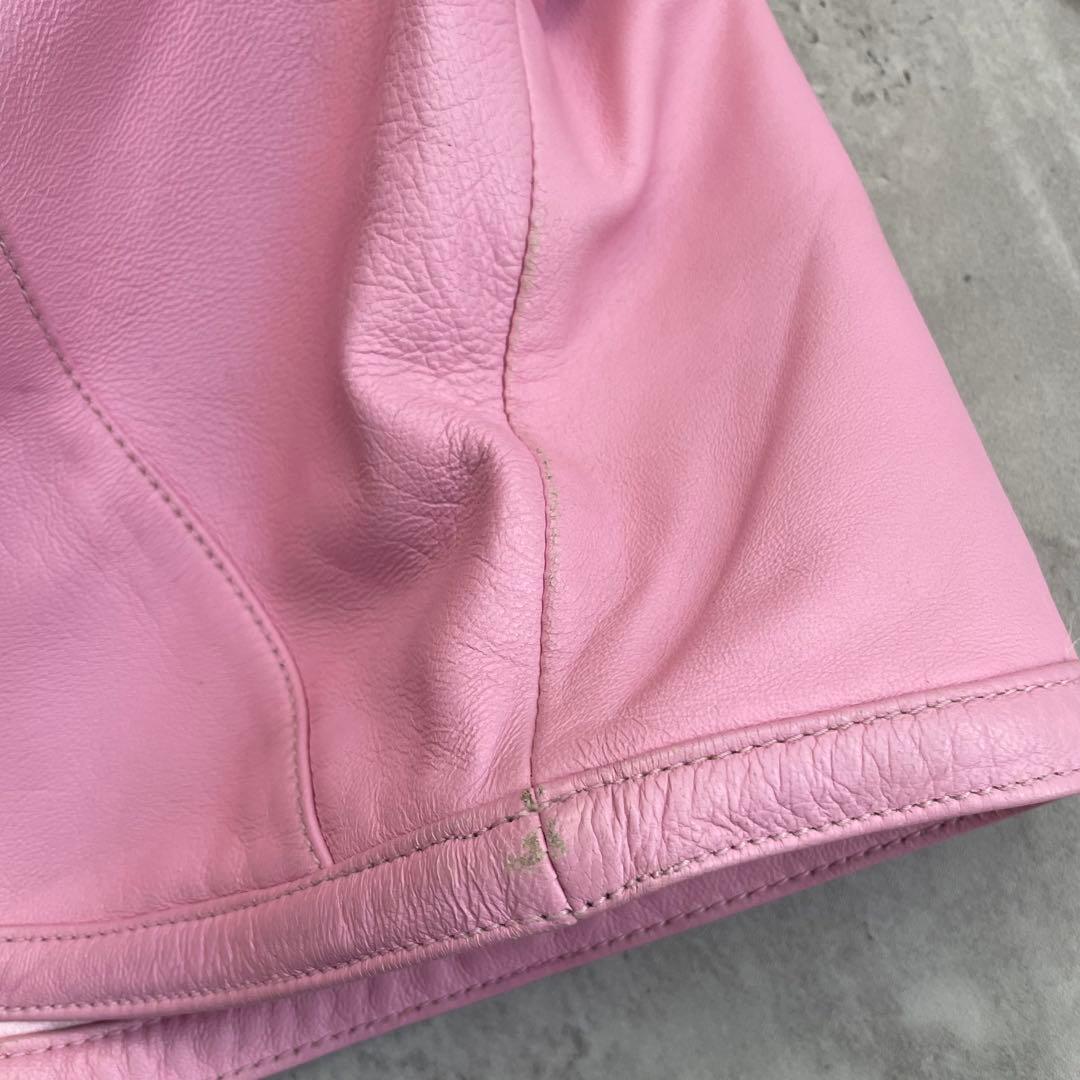 【希少】　ライダースジャケット　短丈　ラムレザー　羊革　アメカジ y2k 平成