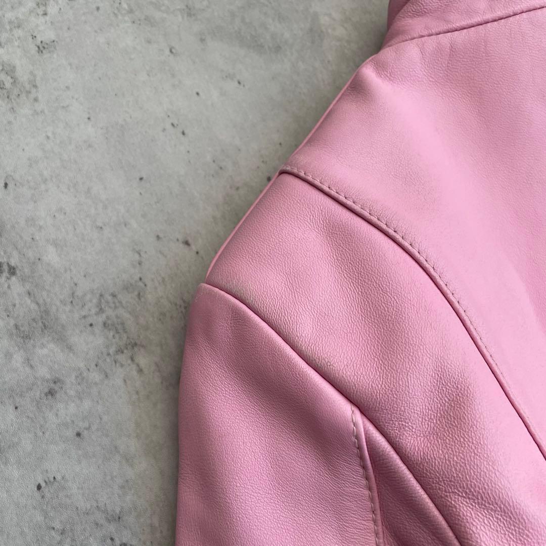 【希少】　ライダースジャケット　短丈　ラムレザー　羊革　アメカジ y2k 平成