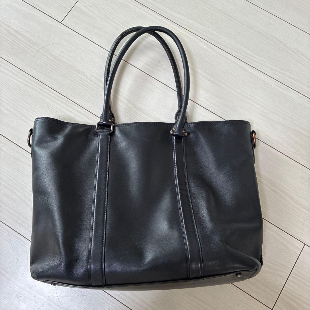 COACH 黒　メトロポリタントートバッグ　革鞄　ビジネスバッグ　肩掛けベルト付