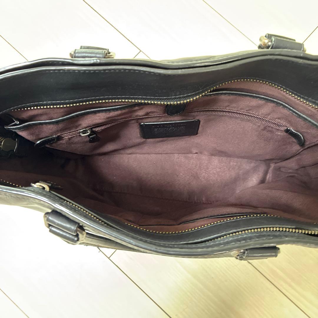 COACH 黒　メトロポリタントートバッグ　革鞄　ビジネスバッグ　肩掛けベルト付