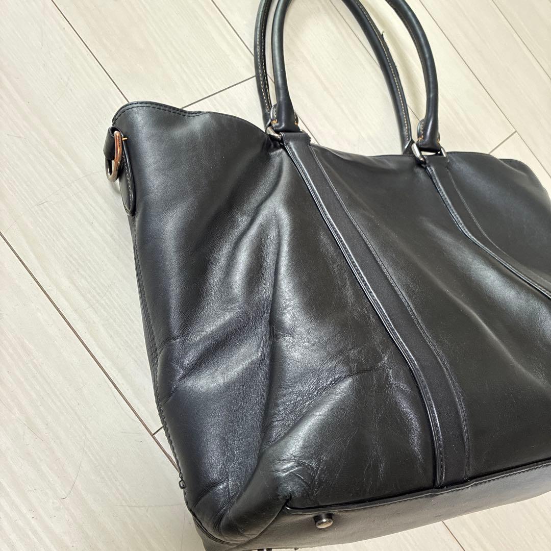 COACH 黒　メトロポリタントートバッグ　革鞄　ビジネスバッグ　肩掛けベルト付