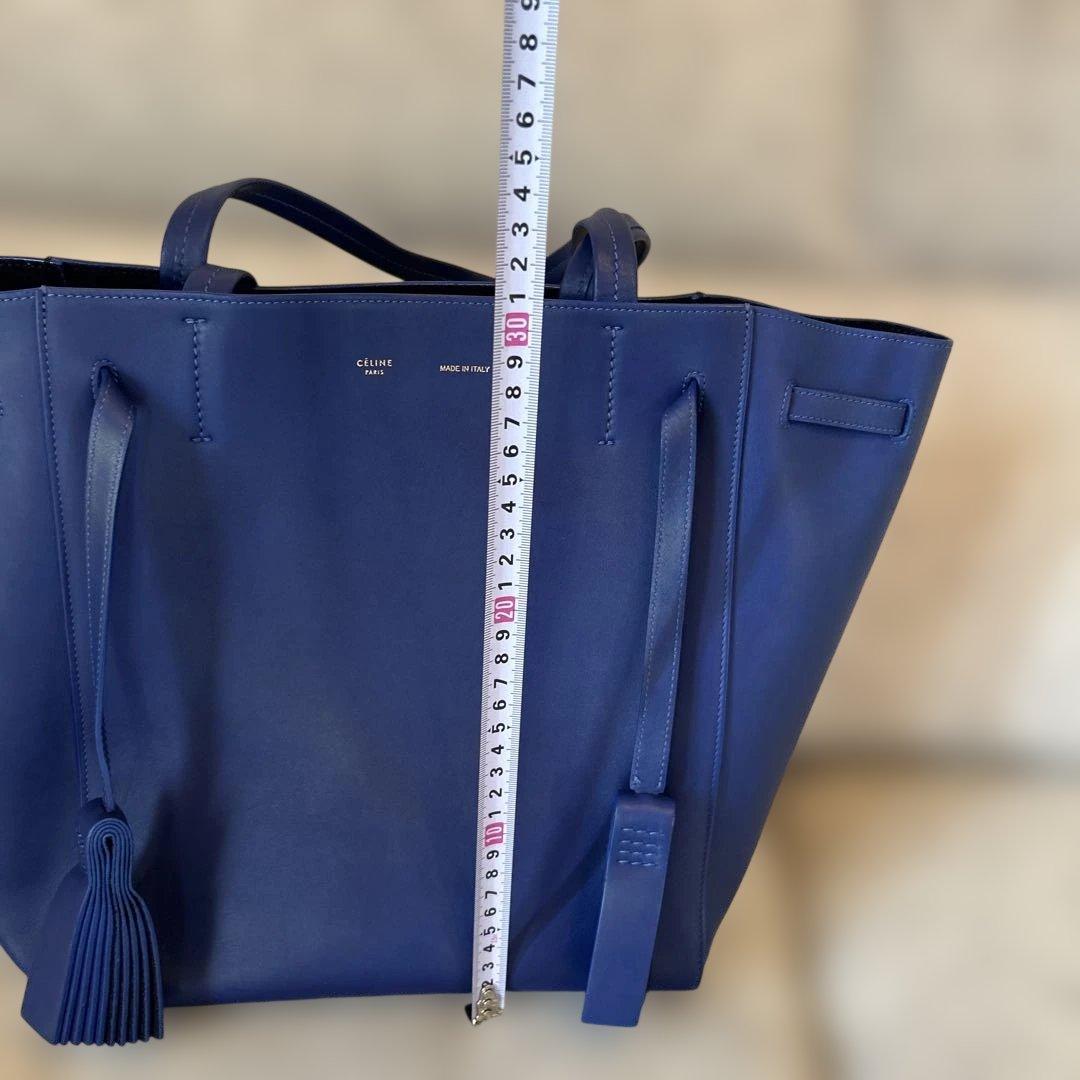 セリーヌ　ネイビー レザー トートバッグ タッセル付き　ショルダー　肩掛け