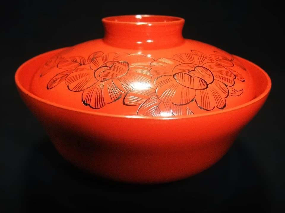 吸い物椀 金蒔絵 蝶 チョウ 花文 明治期 五客骨董 時代物 逸品 美品