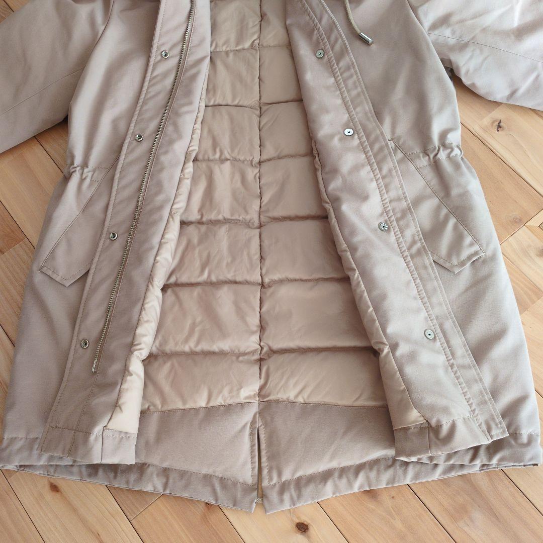 23区 ミリタリー フーデット モッズ ダウン コート ベージュ M 38