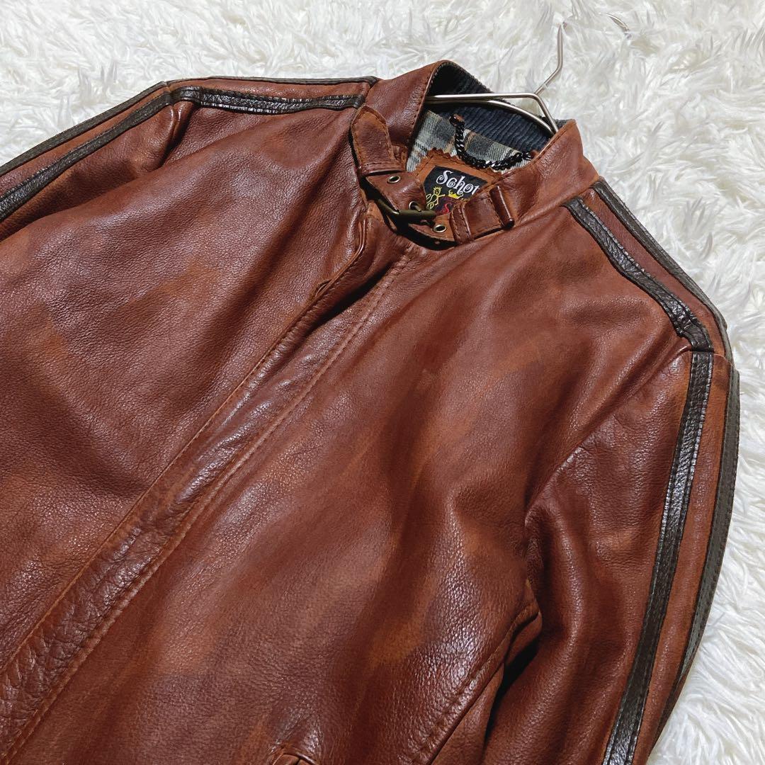 希少⭐️ ショット　レザージャケット クラシックレーサー USDD加工