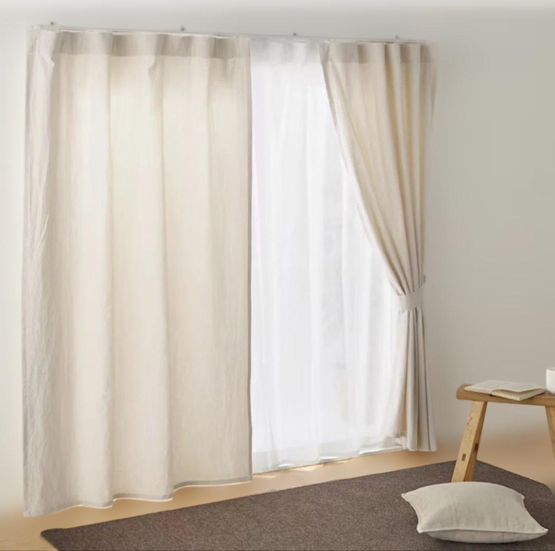 無印良品 カーテン 3セット(6枚) 生成 100×178 綿100%