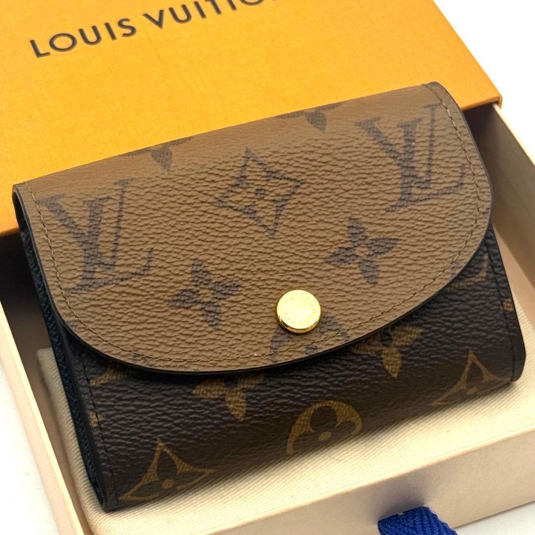 【新品近い】ルイヴィトン モノグラムリバース ポルトモネロザリ 二つ折り財布