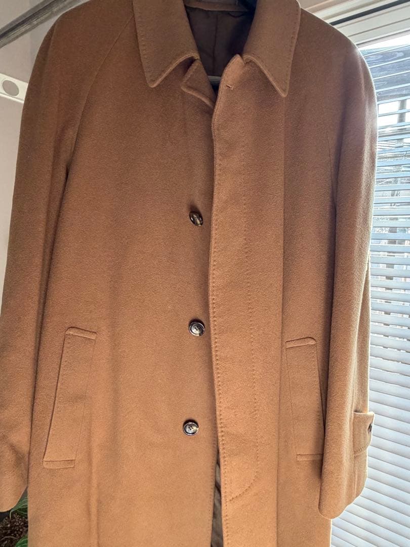 カシミヤ100 日本製 ロングコート キャメル アクアスキュータム