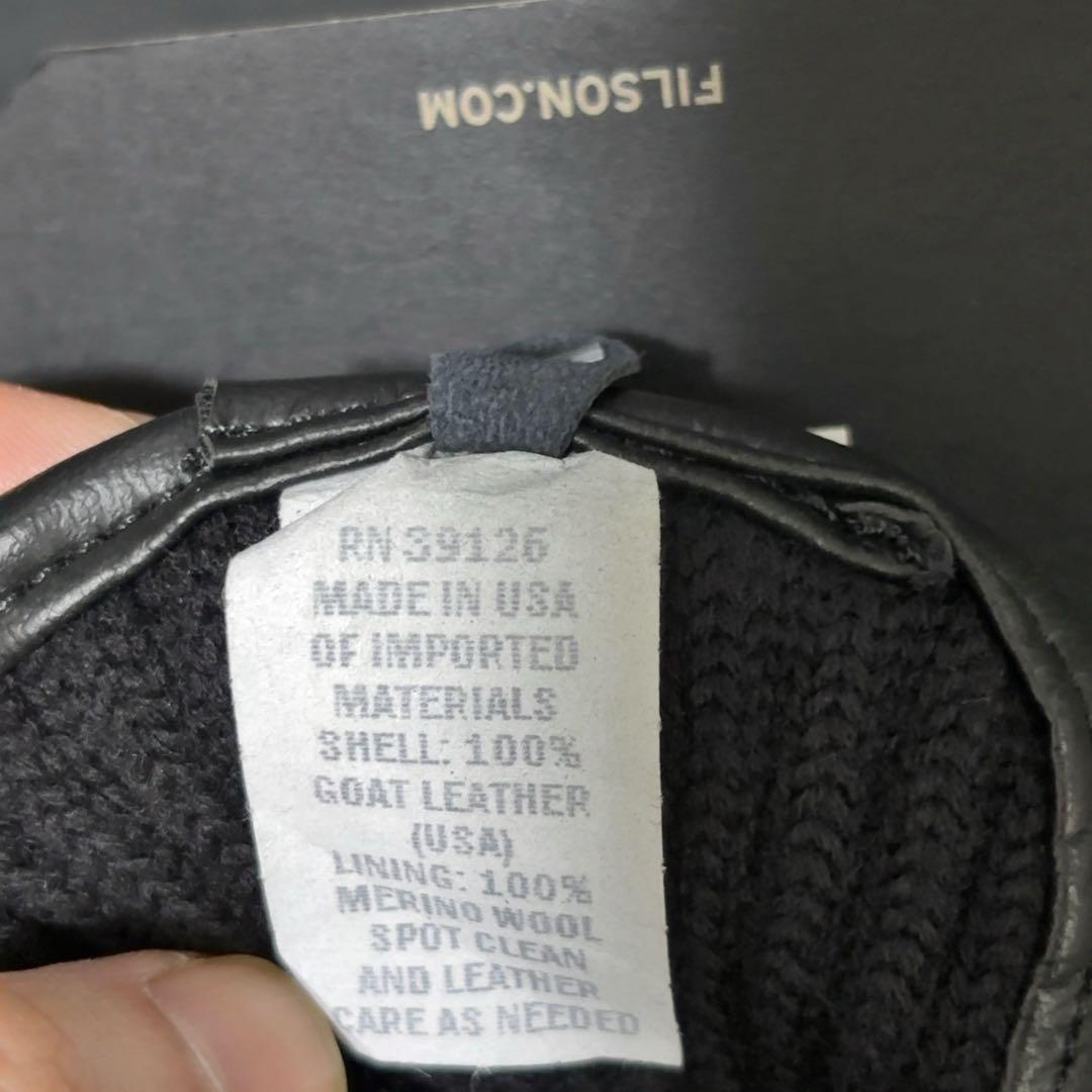 新品タグ付き FILSON ゴートレザーグローブ 手袋 フィルソン ブラック