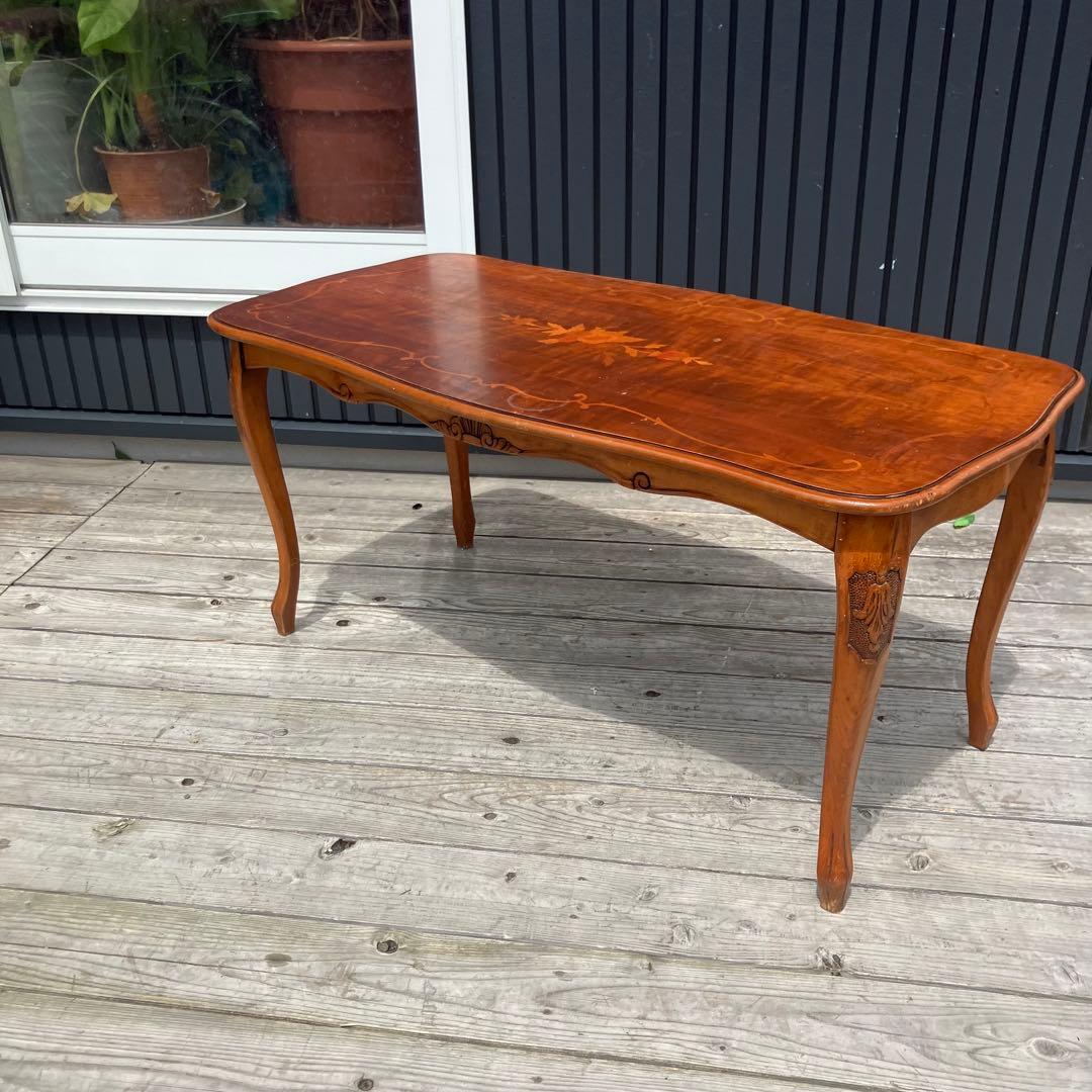 イタリアアンティーク ロココ様式 木製装飾 センターテーブル クラシック 古家具